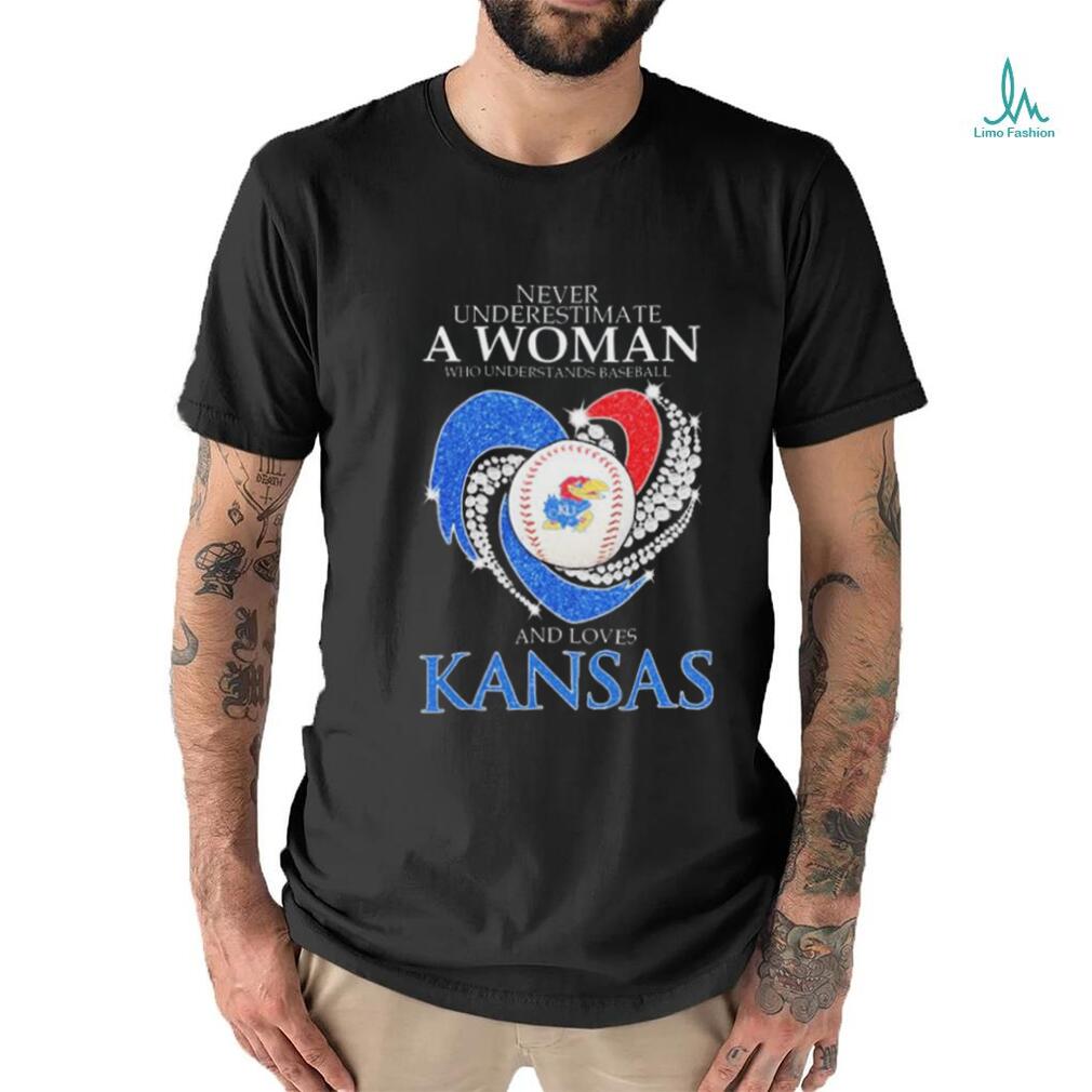 Never Underestimate A Woman Who Understands Baseball And Loves Kansas Jayhawks Heart Diamonds 2024 shirt Never Underestimate A Woman Who Understands Baseball And Loves Kansas Jayhawks Heart Diamonds 2024 shirt