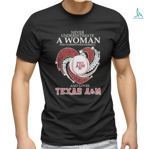 Never Underestimate A Woman Who Understands Baseball And Loves Texas A&M Aggies Diamonds Shirt