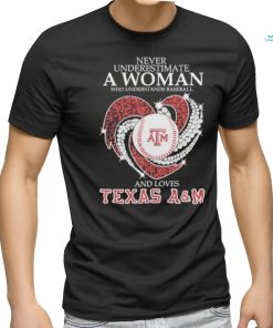 Never underestimate a Woman who understand baseball and love Texas A&M Aggies diamond 2024 Shirt
