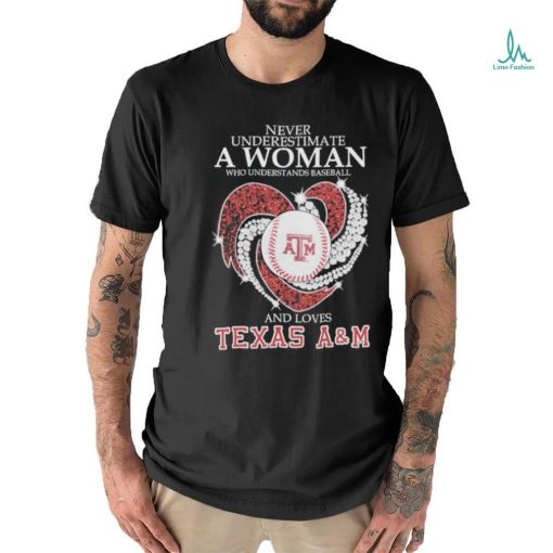 Never underestimate a Woman who understand baseball and love Texas A&M Aggies diamond 2024 Shirt