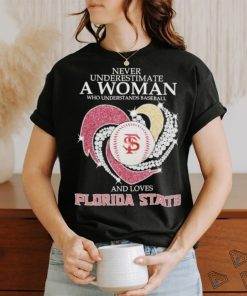 Never underestimate a woman who understand baseball and love Florida State Seminoles diamond 2024 Shirt