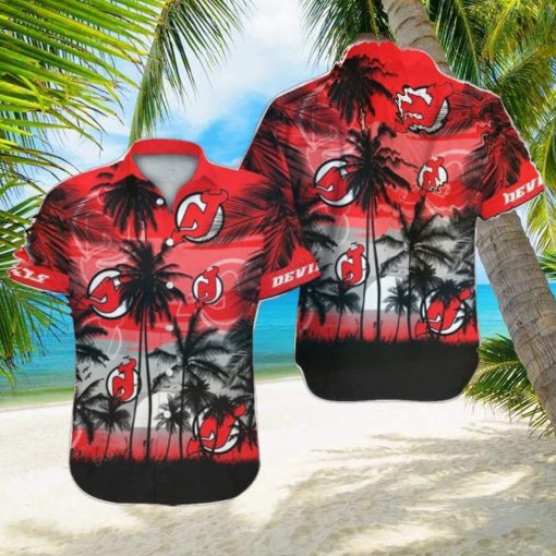 New Jersey Devils NHL Hawaii Coconut And Logo Full Printed Hawaiian Shirt