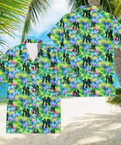 New York Yankees Blue Orchid Green Pink Leaf Green Background 3D Hawaiian Shirt Gift For Fans