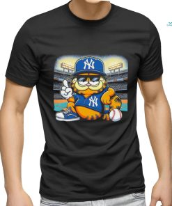 New York Yankees baseball Garfield cartoon shirt
