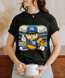 New York Yankees baseball Garfield cartoon shirt