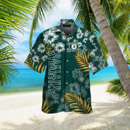 Oakland Athletics MLB Flower Short Sleeve Button Up Tropical Hawaiian Shirt