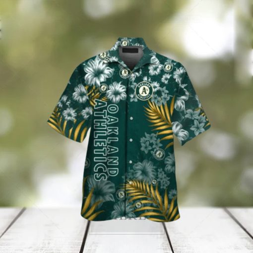 Oakland Athletics MLB Flower Short Sleeve Button Up Tropical Hawaiian Shirt