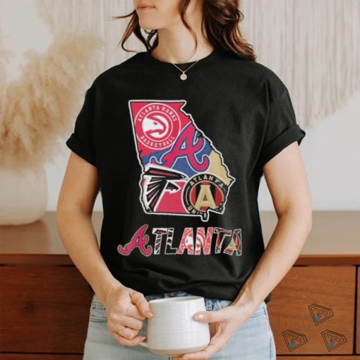 Official Atlanta Map Sports Teams Logo Shirt