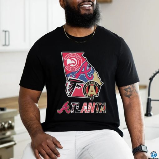 Official Atlanta Map Sports Teams Logo Shirt