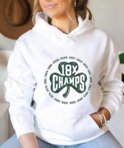 Official Boston Celtics 18x Boston Basketball Champions Shamrock Shirt