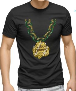 Official Boston Celtics Basketball Champions Shamrock Chain 18x Champs Shirt