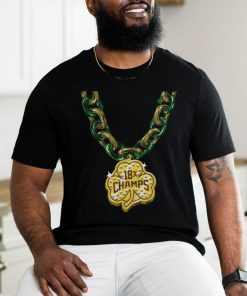 Official Boston Celtics Basketball Champions Shamrock Chain 18x Champs Shirt