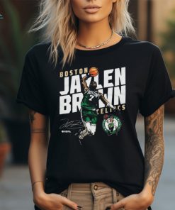 Official Boston Celtics Jaylen Brown Basketball Star NBA Champions 2024 signature t shirt