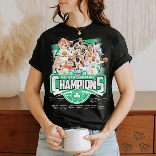 Official Boston Celtics Team Portrait Eastern Conference Basketball Champions 2024 Signatures shirt