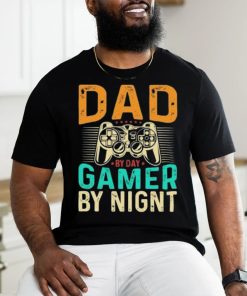 Official Dad By Day Gamer By Night Black shirt