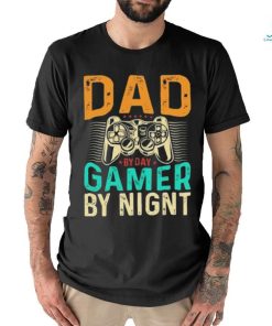 Official Dad By Day Gamer By Night Black shirt