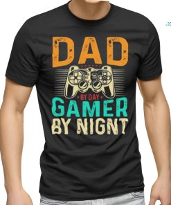 Official Dad By Day Gamer By Night Black shirt