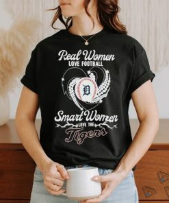 Official Detroit Tigers Real Women Love Football Smart One Love Tigers heart Diamond shirt