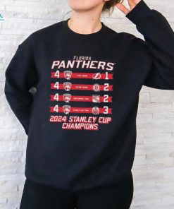 Official Florida Panthers 2024 Stanley Cup Champions Schedule T Shirt