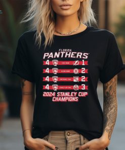 Official Florida Panthers 2024 Stanley Cup Champions Schedule T Shirt