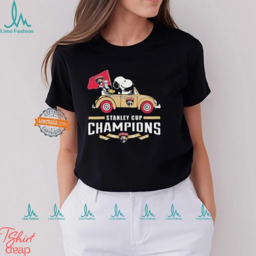 Official Florida Panthers Snoopy and Woodstock Driving Car The Stanley Cup Champions 2024 shirt