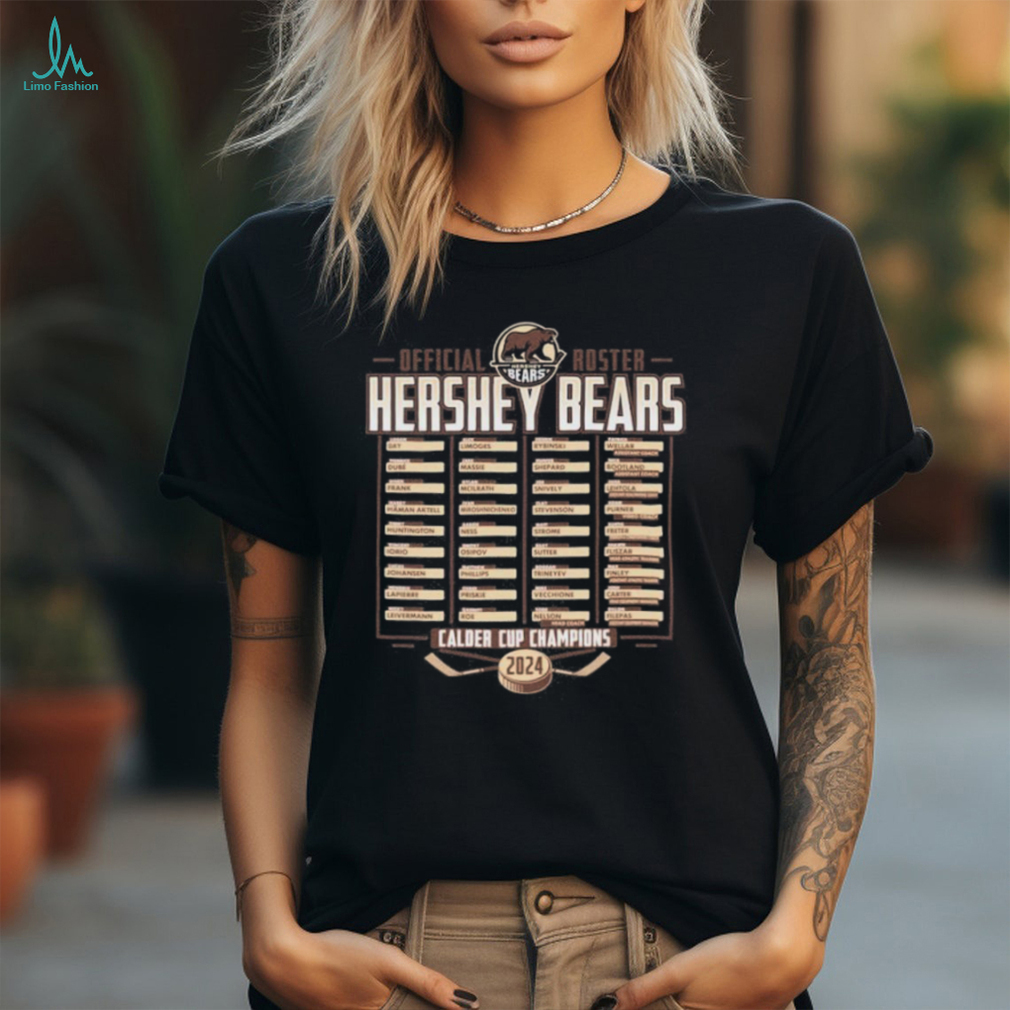 Official Hershey Bears 2024 Calder Cup Champions Adult Roster T Shirt