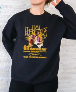 Official Jimi Hendrix 61st Anniversary 1963 2024 Thank You For The Memories T Shirt