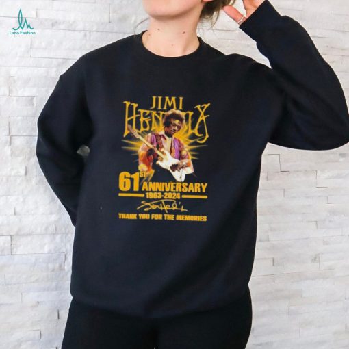 Official Jimi Hendrix 61st Anniversary 1963 2024 Thank You For The Memories T Shirt