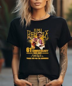 Official Jimi Hendrix 61st Anniversary 1963 2024 Thank You For The Memories T Shirt
