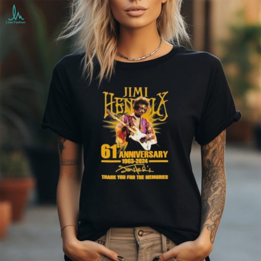 Official Jimi Hendrix 61st Anniversary 1963 2024 Thank You For The Memories T Shirt