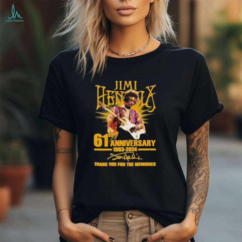 Official Jimi Hendrix 61st Anniversary 1963 2024 Thank You For The Memories T Shirt Official Jimi Hendrix 61st Anniversary 1963 2024 Thank You For The Memories T Shirt