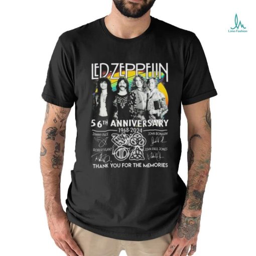 Official Led Zeppelin 56th Anniversary 1968 2024 Thank You For The Memories Signatures shirt