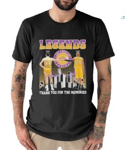 Official Legends Jerry West And Kobe Bryant Thank You For The Memories Signatures Shirt