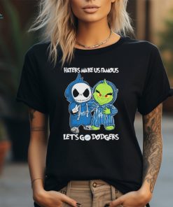 Official Los Angeles Dodgers Grinch And Jack Skellington Haters Make Us Famous Let’s Go Dodgers Shirt