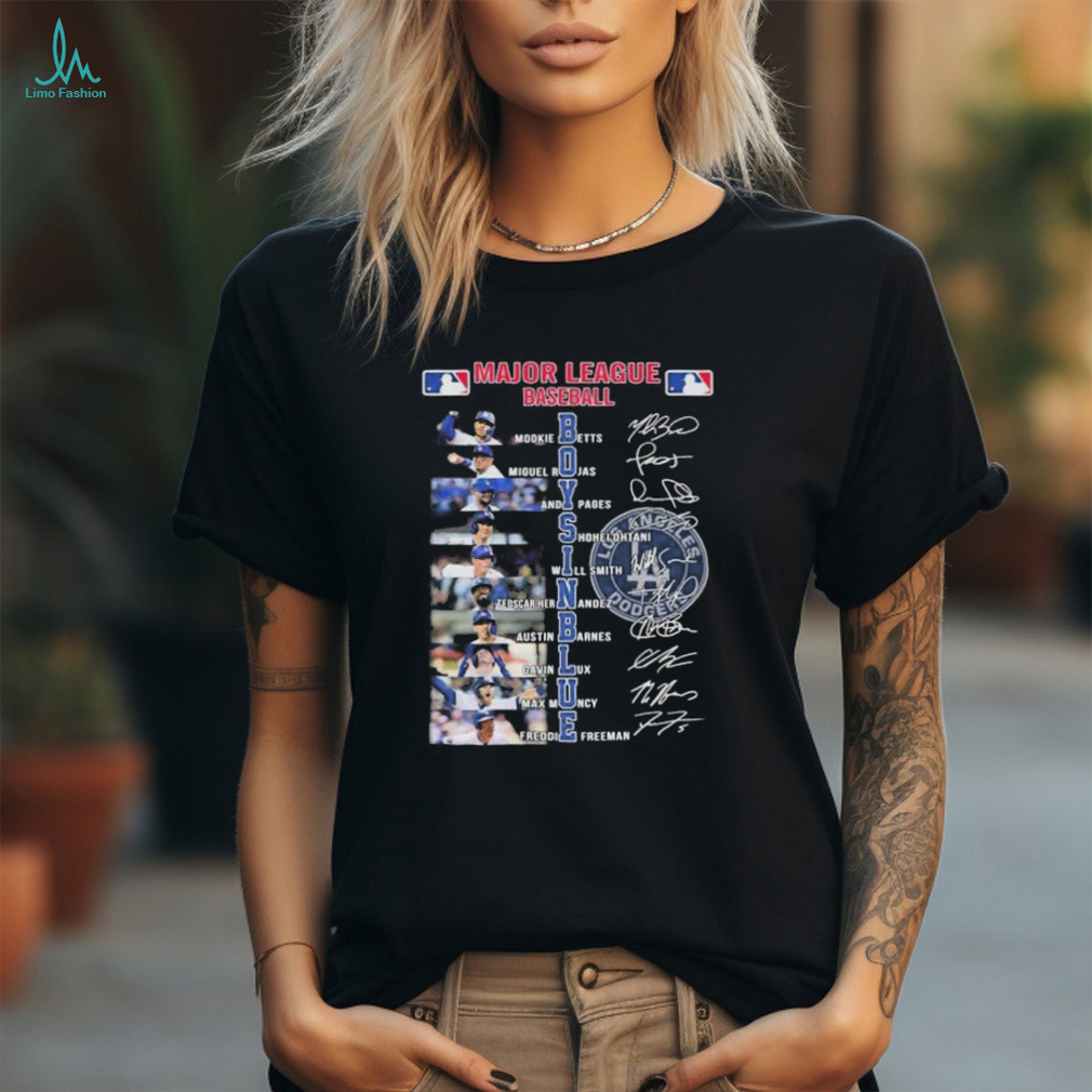 Official Los Angeles Dodgers Major League Baseball Boys In Blue Players Signatures Shirt Official Los Angeles Dodgers Major League Baseball Boys In Blue Players Signatures Shirt
