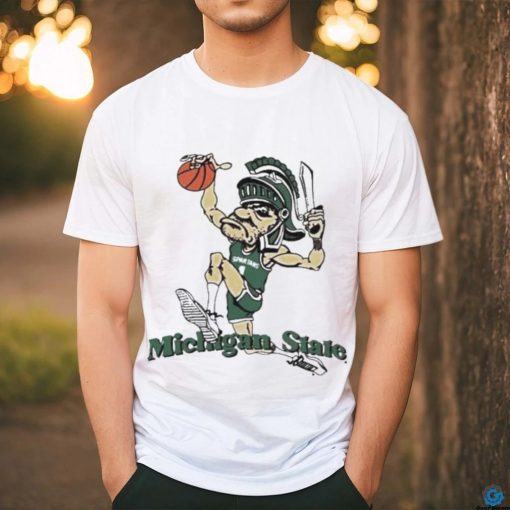 Official Michigan State University Spartans Vintage Dunking Gruff Sparty T shirt