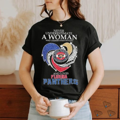 Official Never Underestimate A Woman Who Understands Hockey And Loves Florida Panthers Diamonds 2024 Stanley Cup Final Shirt