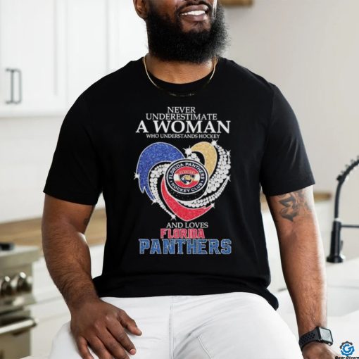 Official Never Underestimate A Woman Who Understands Hockey And Loves Florida Panthers Diamonds 2024 Stanley Cup Final Shirt