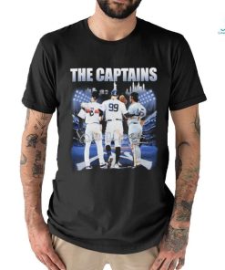 Official New York Yankees The Captains Aaron Judge Derek Jeter And Thurman Munson Signatures Shirt
