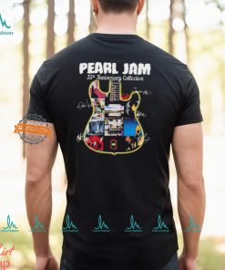 Official Pearl Jam 35th anniversary Collection Guitar signatures shirt