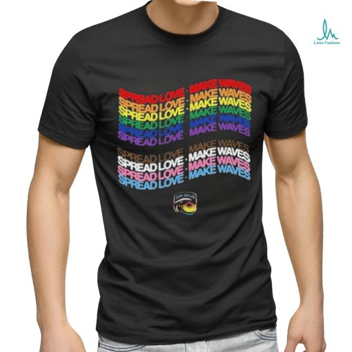 Official Pride San Diego Wave FC Spread Love Make Waves Shirt