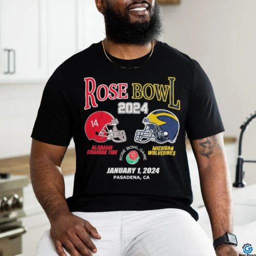 Official Rose Bowl 2024 Alabama Vs Michigan Football Jan 1 Shirt