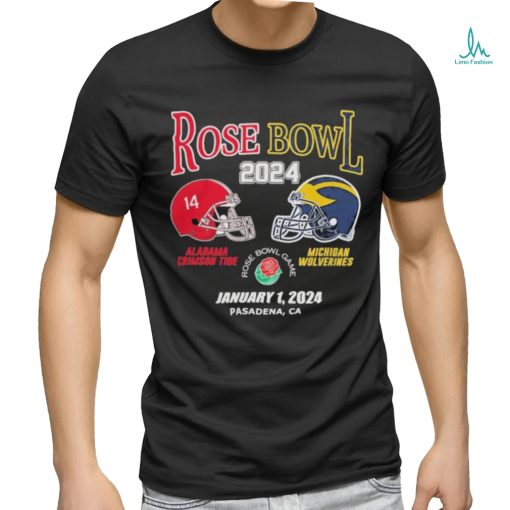 Official Rose Bowl 2024 Alabama Vs Michigan Football Jan 1 Shirt