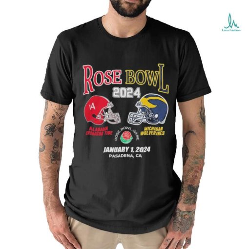 Official Rose Bowl 2024 Alabama Vs Michigan Football Jan 1 Shirt