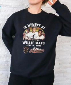 Official San Francisco Giants In Memory Of Willie Mays Rest In Peace June 18 2024 signature retro vintage t shirt
