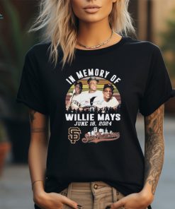 Official San Francisco Giants In Memory Of Willie Mays Rest In Peace June 18 2024 signature retro vintage t shirt