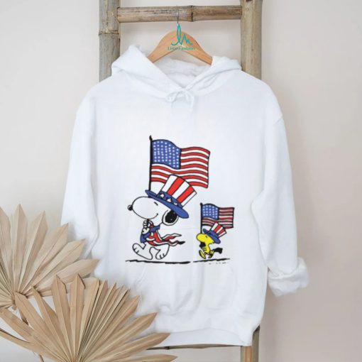 Official Snoopy And Woodstock American Flag 4th Of July T Shirt