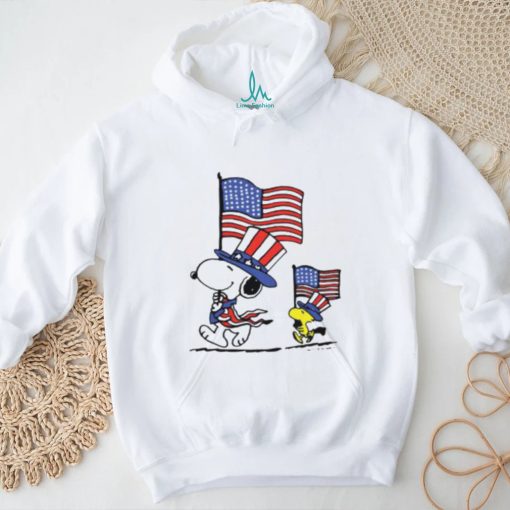 Official Snoopy And Woodstock American Flag 4th Of July T Shirt