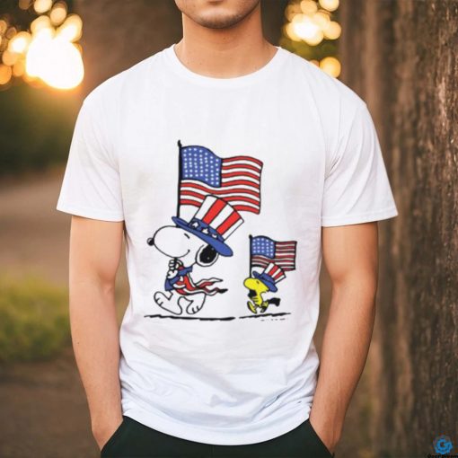 Official Snoopy And Woodstock American Flag 4th Of July T Shirt