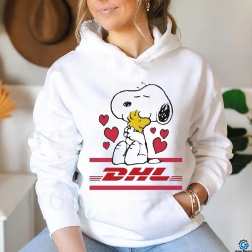 Official Snoopy And Woodstock Loves DHL Logo Shirt